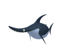 shark cartoon Modèle 3D