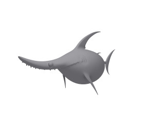shark cartoon Modèle 3D