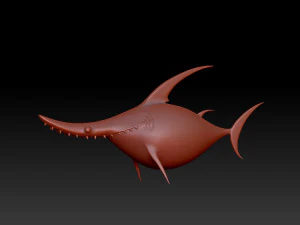 상어 만화 3D 모델