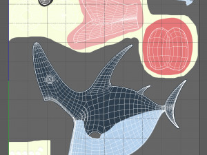 shark cartoon Modèle 3D