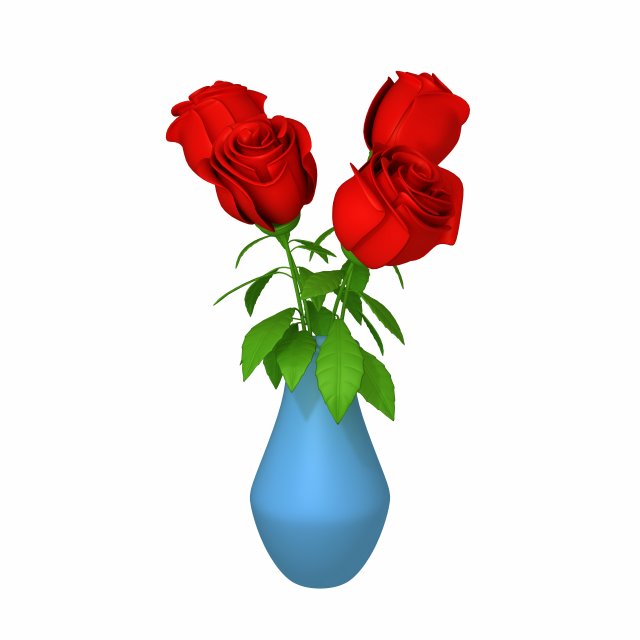 roses cartoon Modelo 3D .c4d .max .obj .3ds .fbx .stl .blend 