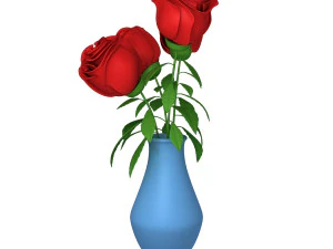 장미 만화 3D 모델