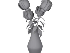 장미 만화 3D 모델