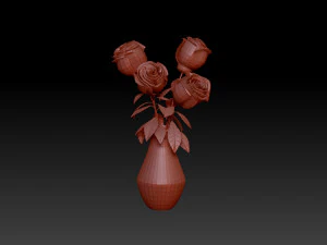 장미 만화 3D 모델