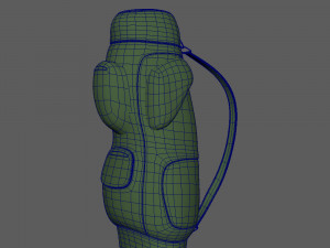 backpack green cartoon Model 3D