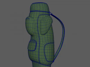 backpack green cartoon 3D Model