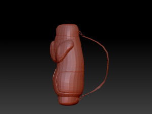 backpack green cartoon Model 3D