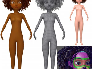 만화 여성 베이스 메쉬 3D 모델