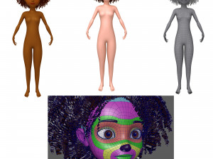 cartoon female base mesh 3D 모델