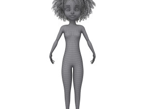 cartoon female base mesh 3D 모델
