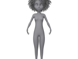 cartoon female base mesh 3D 모델