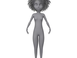 cartoon female base mesh 3D Model