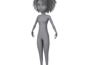 cartoon female base mesh 3D 모델