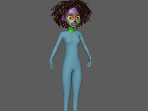 cartoon female base mesh 3D 모델