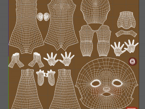 cartoon female base mesh 3D 모델