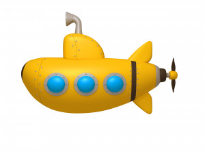 submarine cartoon 3D Model