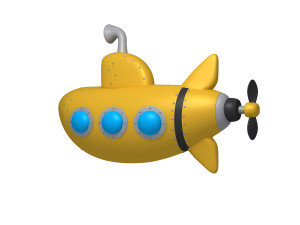 submarine cartoon 3D Model