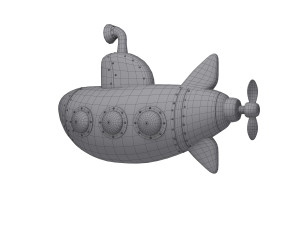 submarine cartoon 3D Model