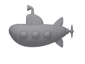 submarine cartoon 3D Model