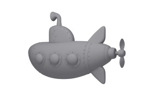 submarine cartoon 3D Model