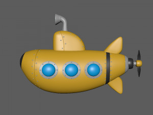 submarine cartoon 3D Model
