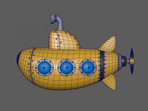 submarine cartoon 3D Model