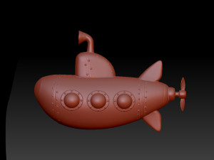 submarine cartoon 3D Model