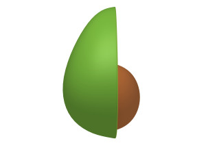avocado cartoon Model 3D