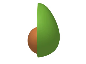 avocado cartoon 3D Model