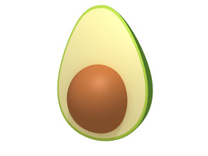 avocado cartoon Model 3D
