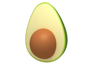 avocado cartoon 3D Model