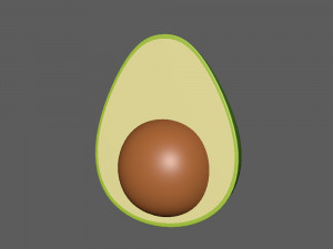 avocado cartoon Model 3D