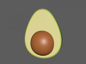avocado cartoon 3D Model