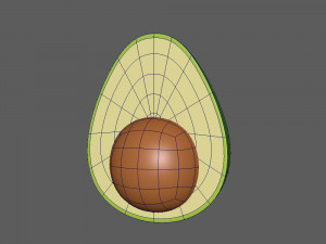 avocado cartoon Model 3D