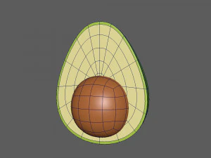 avocado cartoon 3D Model