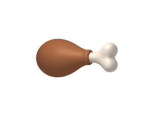 chicken leg cartoon 3D मॉडल
