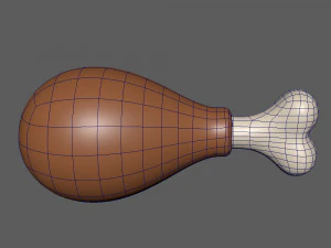 chicken leg cartoon 3D Model