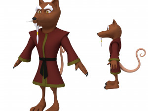 rat ninja cartoon 3D Модель