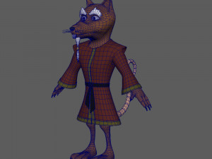 rat ninja cartoon 3D 모델