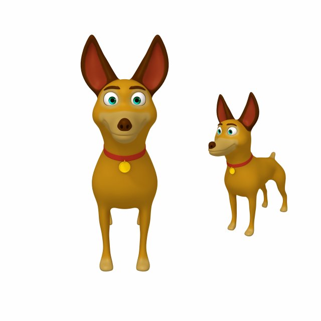 dog cartoon 03 3D 模型 .c4d .max .obj .3ds .fbx .stl .blend 