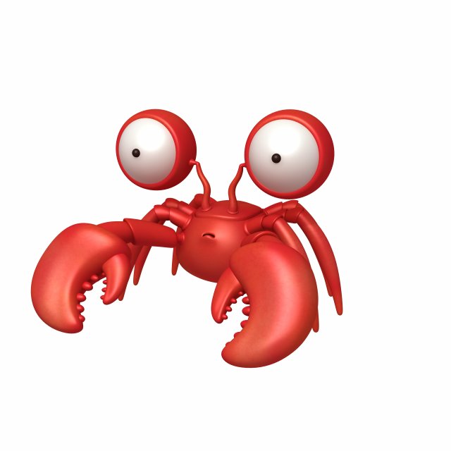crab cartoon 3D Model .c4d .max .obj .3ds .fbx .stl .blend 