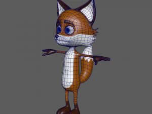 fox cartoon 3D Model
