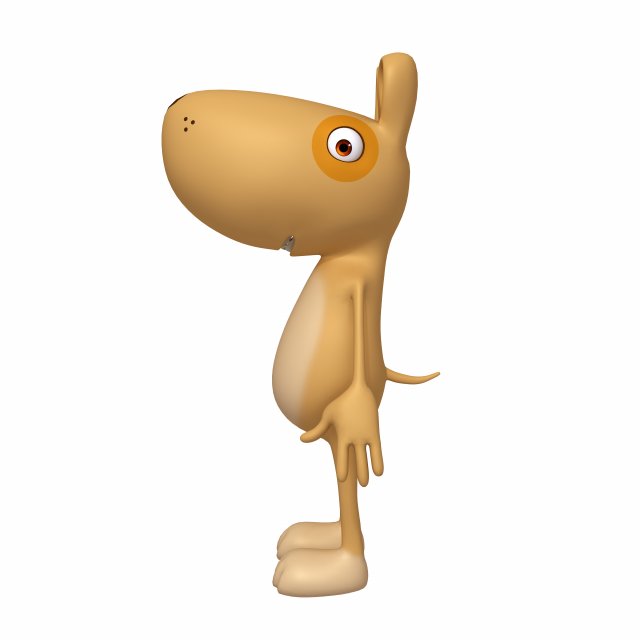 dog cartoon 3D Model .c4d .max .obj .3ds .fbx .stl .blend 