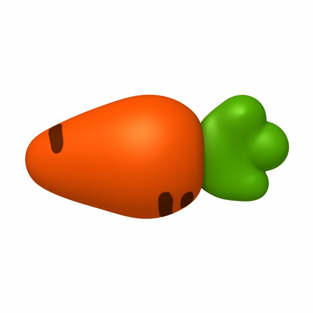 carrot cartoon 3D Model .c4d .max .obj .3ds .fbx .stl .blend 