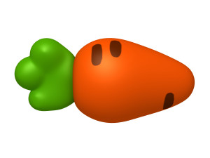 carrot cartoon 3D Model