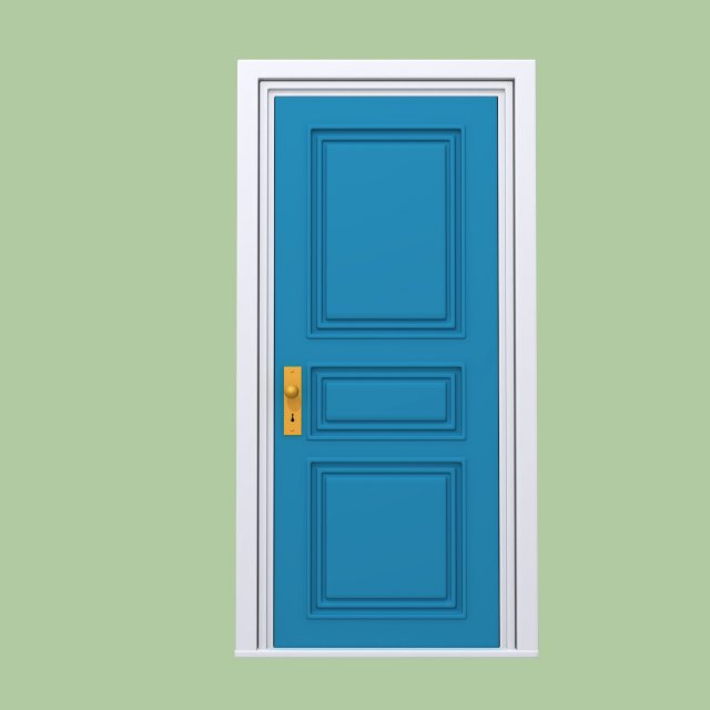 door cartoon Modelo 3D .c4d .max .obj .3ds .fbx .stl .blend 