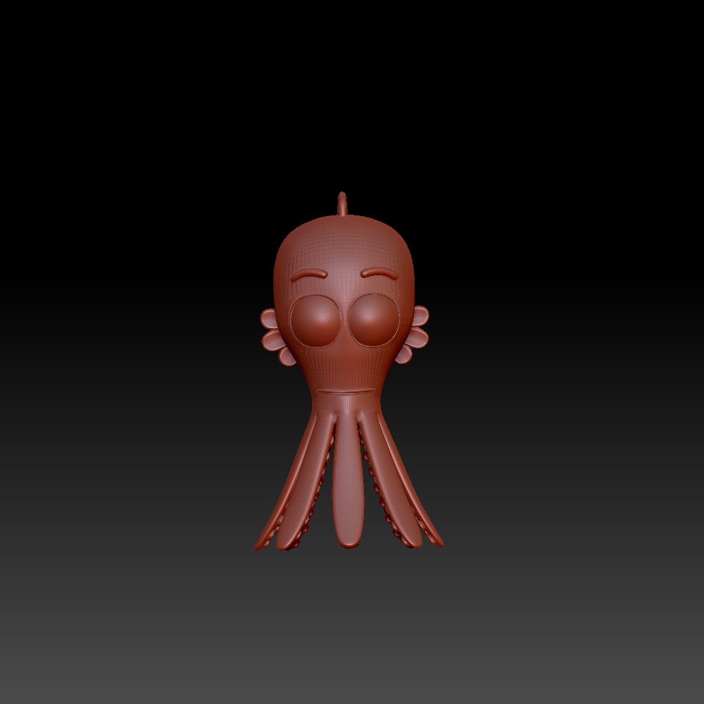 octopus cartoon 3D Model in Aquatic 3DExport