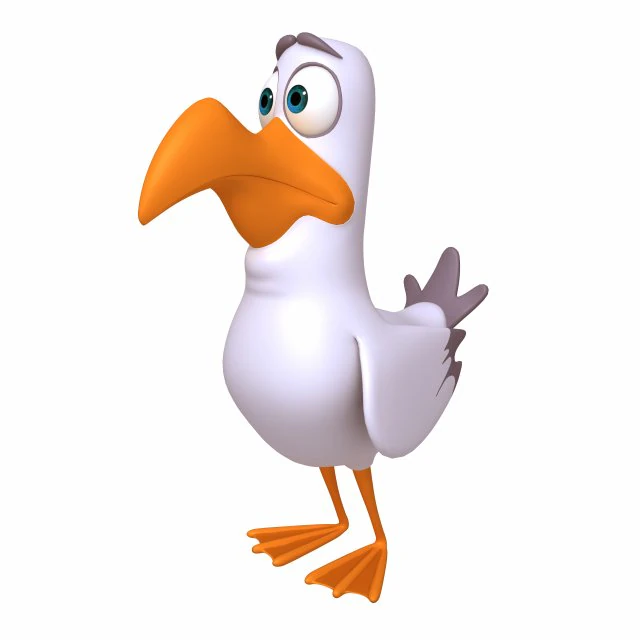 Vogelkarikatur 3D Modell .c4d .max .obj .3ds .fbx .stl .blend