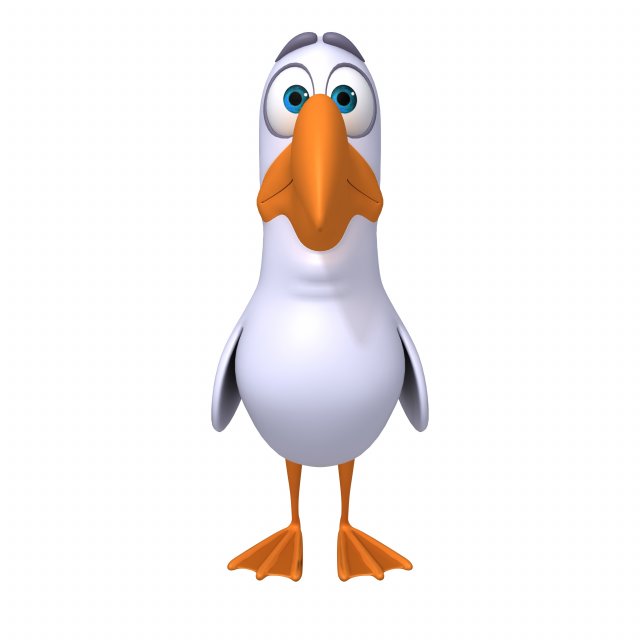 bird cartoon 3D Model in Bird 3DExport