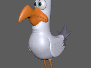 Vogelkarikatur 3D Modell